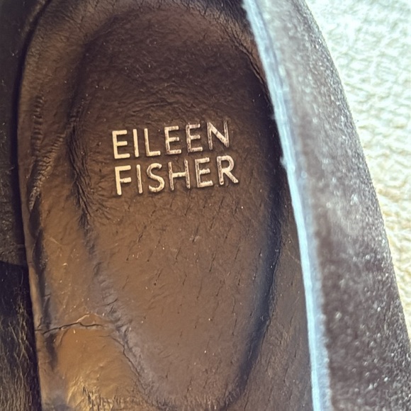 Eileen Fisher | Ells Black Suede Platform Loafer - Picture 7 of 9